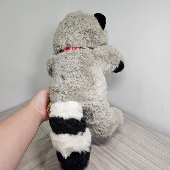 24k Polar Puff Raleigh Raccoon Plush Stuffed Animal Bow Tie Gray Wildlife NEW - Picture 6 of 9